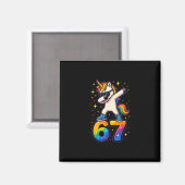 67 Einhorn Dabbing Six Seven Meme Lustig Magnet (Vorderseite/Rückseite)