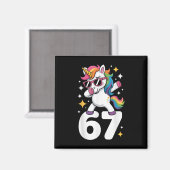 67 Einhorn Dabbing Six Seven Meme Lustig Magnet (Vorderseite/Rückseite)