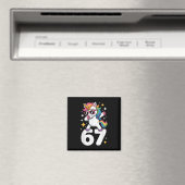 67 Einhorn Dabbing Six Seven Meme Lustig Magnet (In Situ (Geschirrspüler))