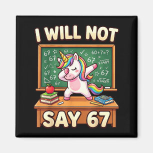 67 Einhorn Für Mädchen Sechs Sieben Meme Brainrot  Magnet