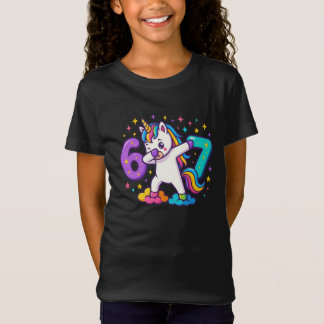 67 Einhorn Six Seven Lustige Kinder Grafik T-Shirt