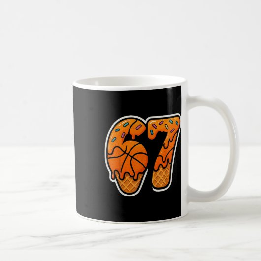 67 Eis Drip Basketball Six Seven Meme Korb Kaffeetasse (Rechts)