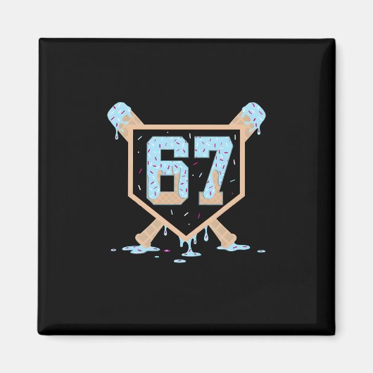 67 Eis-Drip Bysebyll Meme Lustig Six Seven Ge Magnet (Vorne)