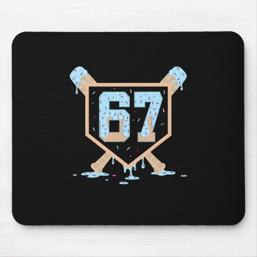 67 Eis-Drip Bysebyll Meme Lustig Six Seven Ge Mousepad (Vorne)