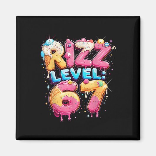 67 Eis-Drip-Cool-Meme Six Seven Gen Alpha Sl Magnet (Vorne)