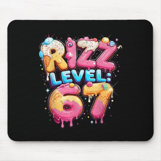 67 Eis-Drip-Cool-Meme Six Seven Gen Alpha Sl Mousepad (Vorne)