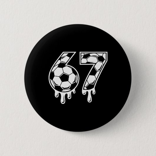67 Eis-Drip-Fußball Gen Alpha Six Seven Meme Button (Vorderseite)