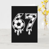 67 Eis-Drip-Fußball Gen Alpha Six Seven Meme Karte (Gelbe Blume)