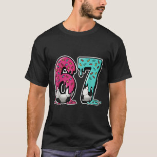 67 Eis-Drip-Fußball Gen Alpha Slang Six Seven T-Shirt