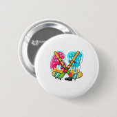 67 Eis-Drip-Hockey-Weihnachtslicht  Button (Vorne & Hinten)