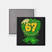 67 Eis Drip Lustig Sechs Sieben Baseball Magnet (Vorderseite/Rückseite)