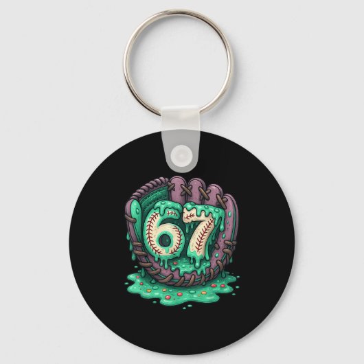 67 Eis-Drip lustig sechs sieben Baseball Schlüsselanhänger (Vorderseite)