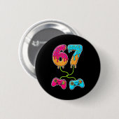67 Eis-Drip-Meme-Gamer Sechs Sieben Gen Alpha S Button (Vorne & Hinten)