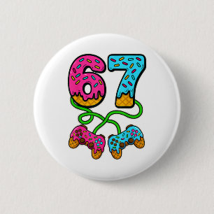 67 Eis-Drip-Meme-Gamer Six Seven Gen Alpha S Button
