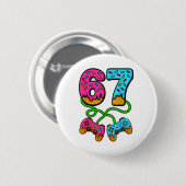 67 Eis-Drip-Meme-Gamer Six Seven Gen Alpha S Button (Vorne & Hinten)