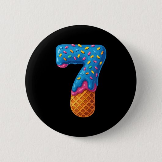 67 Eis-Drip-Meme Lustig Six Seven Gen-Alpha C Button (Vorderseite)