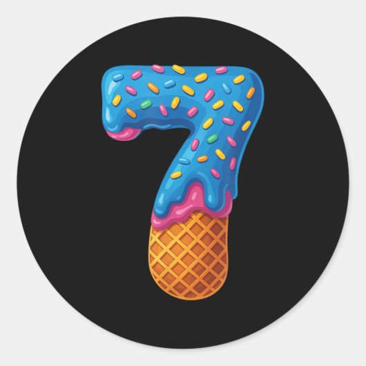 67 Eis-Drip-Meme Lustig Six Seven Gen-Alpha C Runder Aufkleber (Vorderseite)