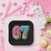67 Eis-Drip-Meme Lustig Six Seven Gen Alpha Pappteller (Party)