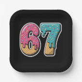 67 Eis-Drip-Meme Lustig Six Seven Gen Alpha Pappteller (Vorderseite)