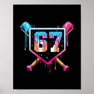 67 Eis-Drip-Meme Lustig Six Seven Gen Alpha ( Poster