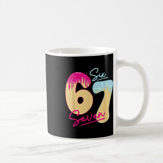 67 Eis-Drip-Meme Lustig Six Seven Gen Alpha S Kaffeetasse (Rechts)