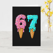 67 Eis-Drip-Meme Lustig Six Seven Gen Alpha S Karte (Gelbe Blume)