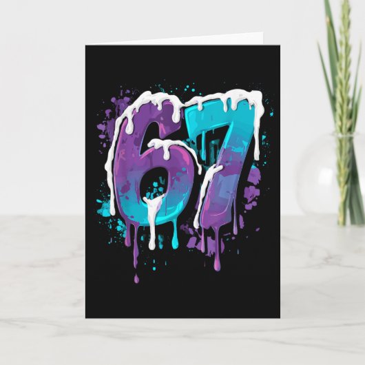67 Eis-Drip-Meme Lustig Six Seven Gen Alpha S Karte (Vorderseite)