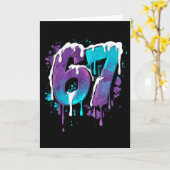 67 Eis-Drip-Meme Lustig Six Seven Gen Alpha S Karte (Gelbe Blume)