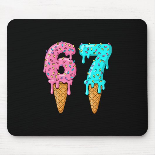 67 Eis-Drip-Meme Lustig Six Seven Gen Alpha S Mousepad (Vorne)