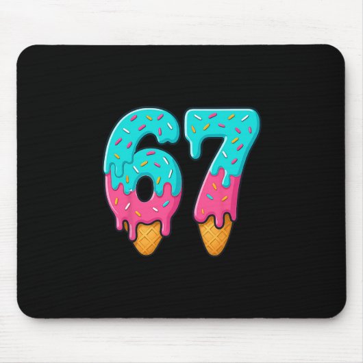 67 Eis-Drip-Meme Lustig Six Seven Gen Alpha S Mousepad (Vorne)