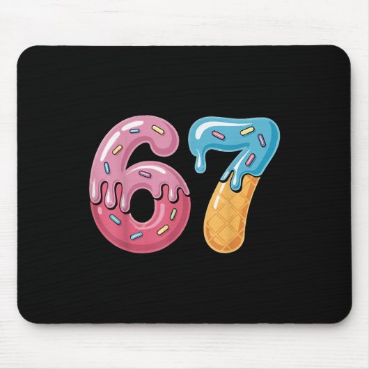 67 Eis-Drip-Meme Lustig Six Seven Gen Alpha S Mousepad (Vorne)