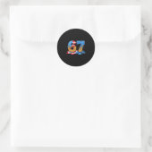 67 Eis-Drip-Meme Lustig Six Seven Gen Alpha S Runder Aufkleber (Tasche)