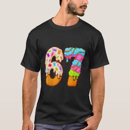 67 Eis-Drip-Meme Lustig Six Seven Gen Alpha S T-Shirt (Vorderseite)