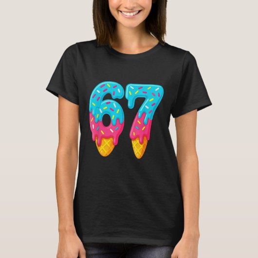 67 Eis-Drip-Meme Lustig Six Seven Gen Alpha S T-Shirt (Vorderseite)