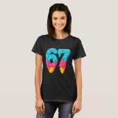 67 Eis-Drip-Meme Lustig Six Seven Gen Alpha S T-Shirt (Vorne ganz)