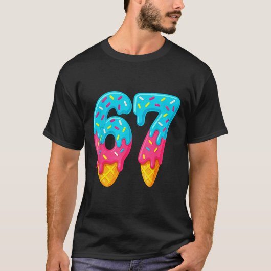 67 Eis-Drip-Meme Lustig Six Seven Gen Alpha S T-Shirt (Vorderseite)