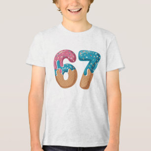 67 Eis-Drip-Meme Lustig Six Seven Gen Alpha Tri-Blend Shirt