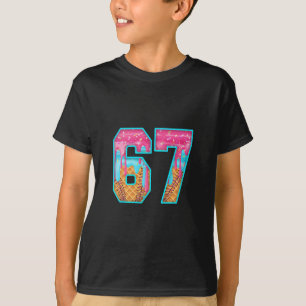 67 Eis-Drip-Meme Lustige Sechs Sieben Lustige Zahl T-Shirt