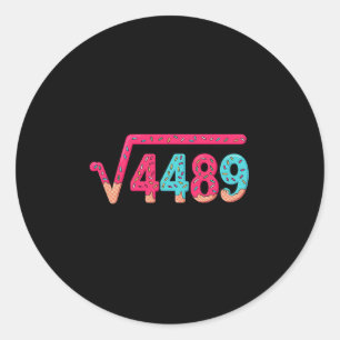 67 Eis-Drip-Meme Quadratwurzel 4489 Slang Math Runder Aufkleber