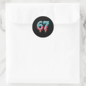 67 Eis-Drip-Meme  Runder Aufkleber (Tasche)