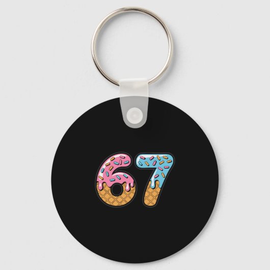 67 Eis-Drip-Meme Six Seven Gen Alpha Slang 2 Schlüsselanhänger (Vorderseite)