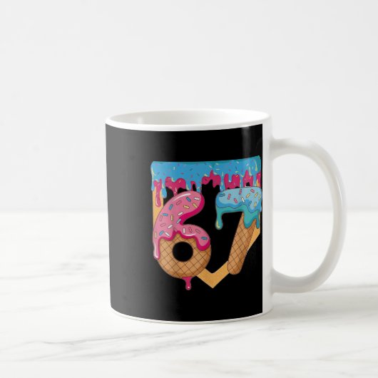 67 Eis-Drip-Meme Six Seven Gen Alpha-Slang _ Kaffeetasse (Rechts)