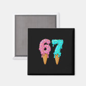 67 Eis-Drip-Meme Six Seven Gen Alpha-Slang Magnet (Vorderseite/Rückseite)
