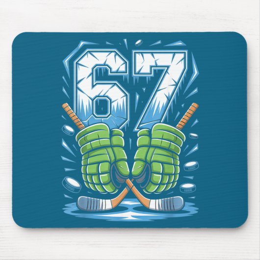 67 Eis-Drip-Meme Six Seven Gen-Alpha-Slang Mousepad (Vorne)