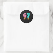 67 Eis-Drip-Meme Six Seven Gen-Alpha-Slang Runder Aufkleber (Tasche)