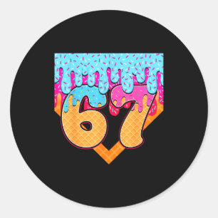 67 Eis-Drip-Meme Six Seven Gen Alpha-Slang  Runder Aufkleber