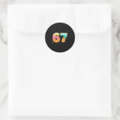 67 Eis-Drip-Meme Six Seven Gen-Alpha-Slang Runder Aufkleber (Tasche)