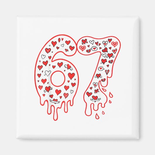 67 Eis-Drip-Meme Six Seven Gen Alpha Valenti Magnet (Vorne)