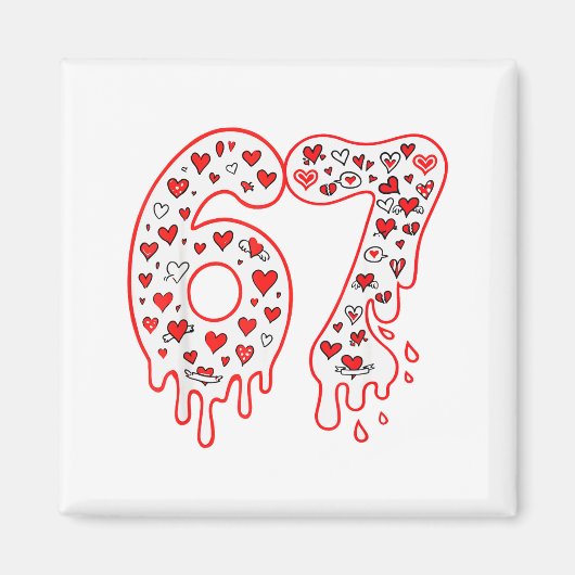 67 Eis-Drip-Meme Six Seven Gen Alpha Valenti Magnet (Vorne)