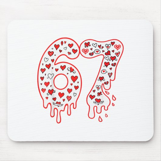 67 Eis-Drip-Meme Six Seven Gen Alpha Valenti Mousepad (Vorne)